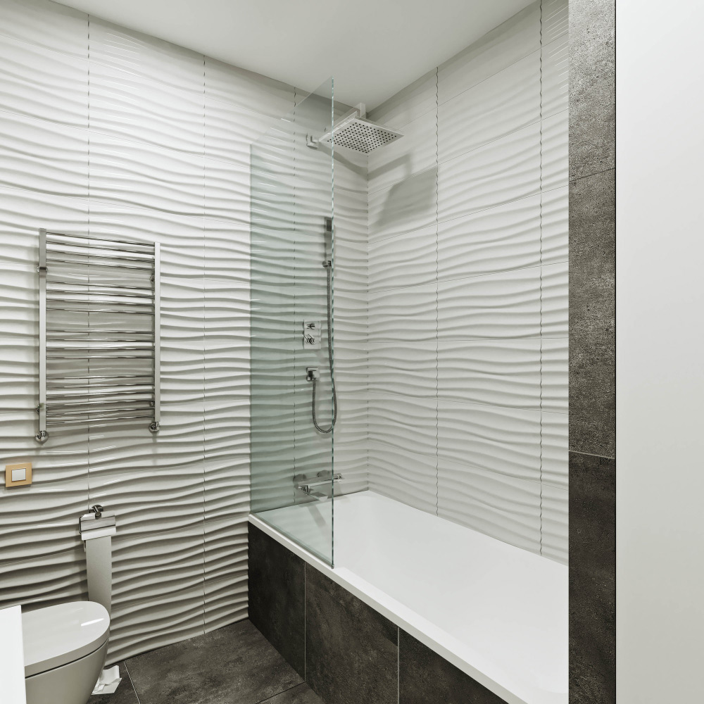 Modern Bathroom Shower with Tiles